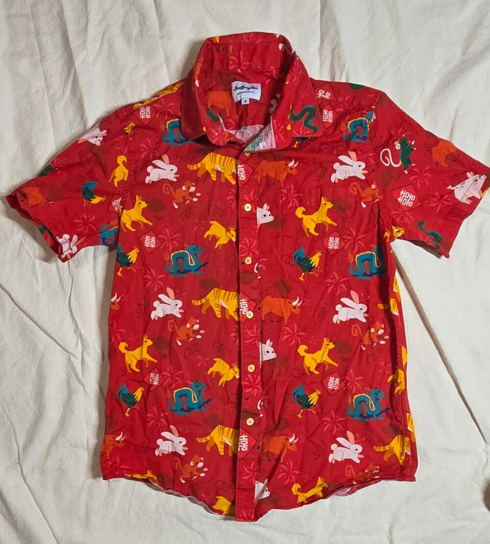 Geoffrey Siu Chinese Zodiac All-Over Print Button-Up Shirt - Men's/Unisex Size M